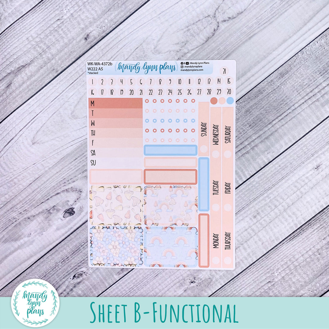 Weekly Kit || Wonderland 222 A5, B6, A6 || Stacked, Unstacked, Horizontal || Whimsical Garden || 372