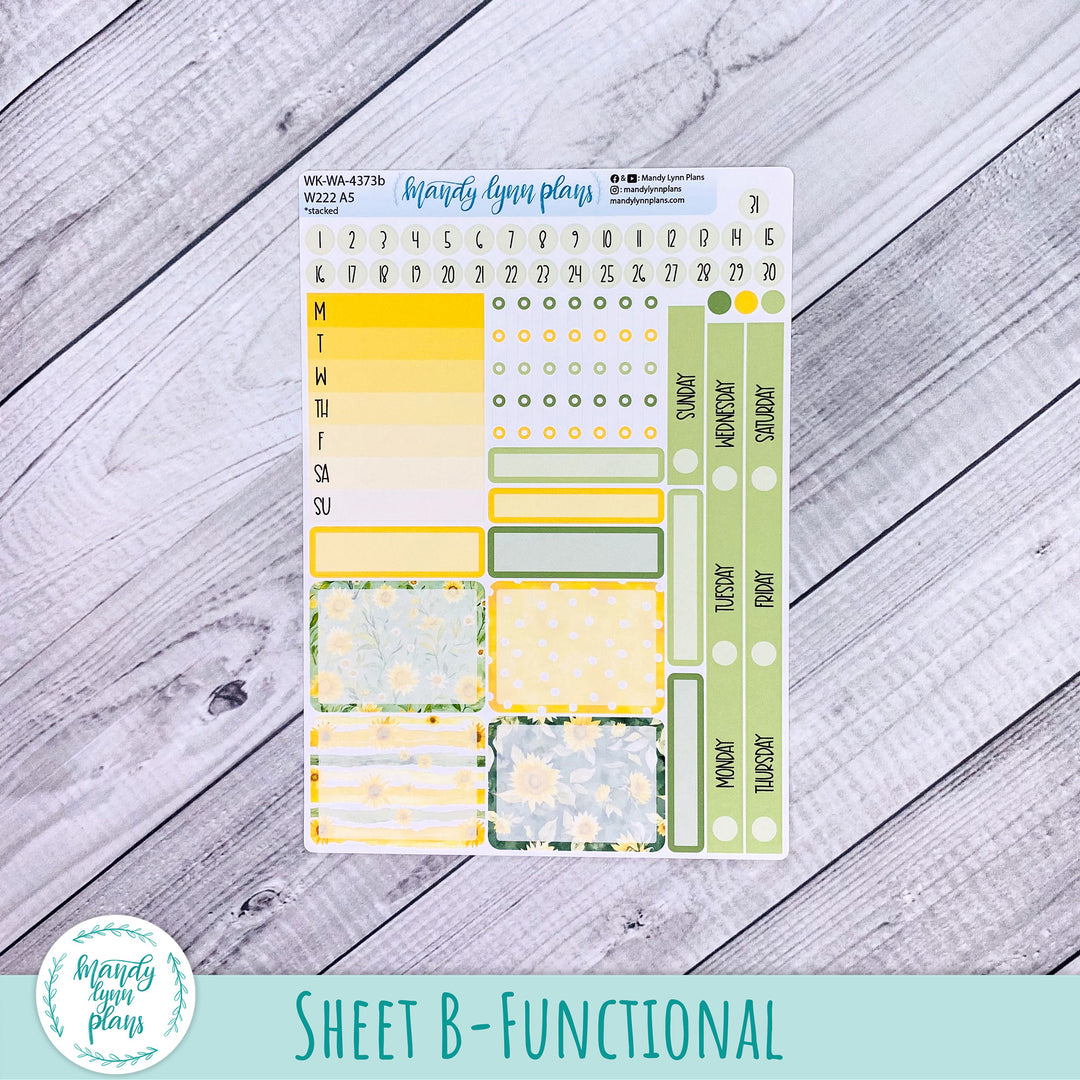 Weekly Kit || Wonderland 222 A5, B6, A6 || Stacked, Unstacked, Horizontal || Sunny Days || 373