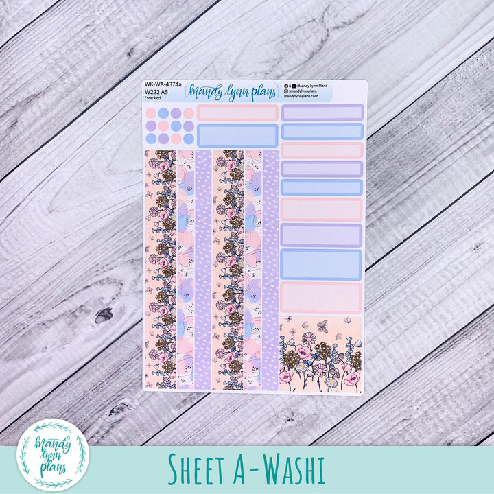 Weekly Kit || Wonderland 222 A5, B6, A6 || Stacked, Unstacked, Horizontal || Fluttering Florals || 374