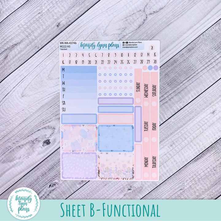Weekly Kit || Wonderland 222 A5, B6, A6 || Stacked, Unstacked, Horizontal || Fluttering Florals || 374
