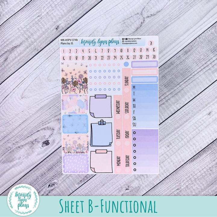 Weekly Kit || A5, B6, A6 Plans by Just Scribble || Fluttering Florals || 374