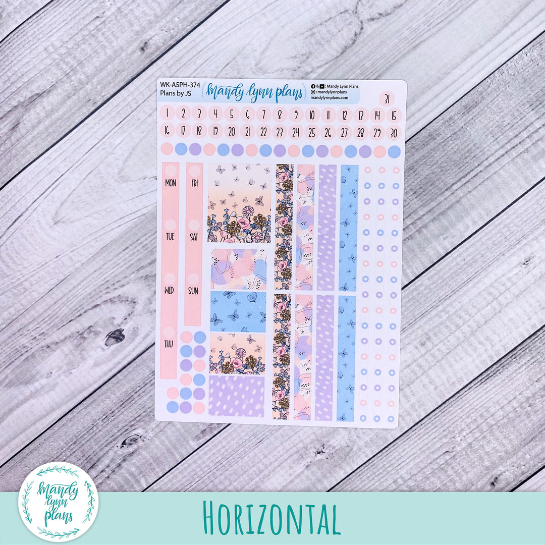 Weekly Kit || A5, B6, A6 Plans by Just Scribble || Fluttering Florals || 374