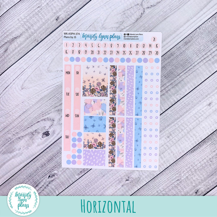 Weekly Kit || A5, B6, A6 Plans by Just Scribble || Fluttering Florals || 374