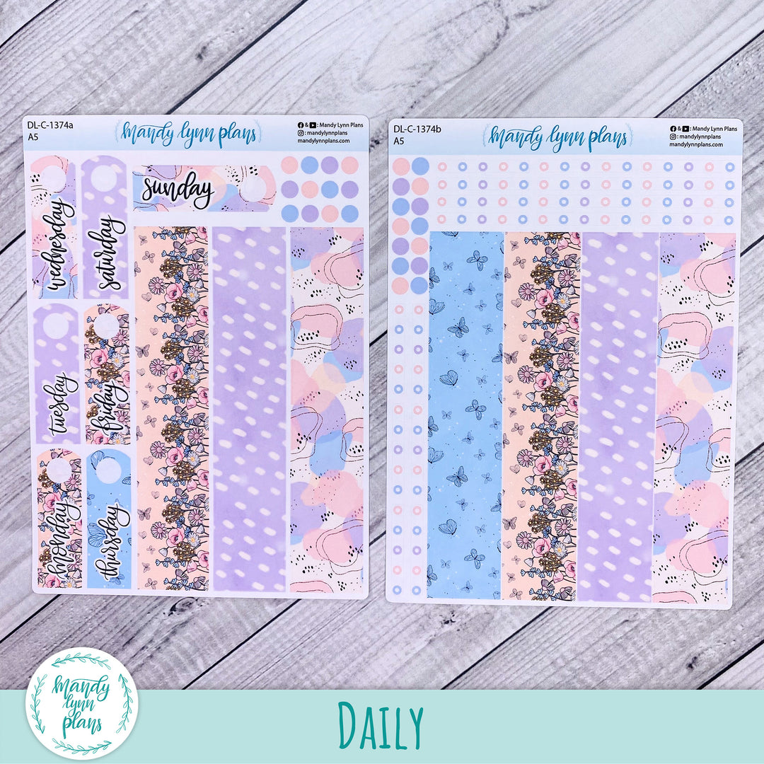 Daily Kit || A5, B6, A6 || Fluttering Florals || 374