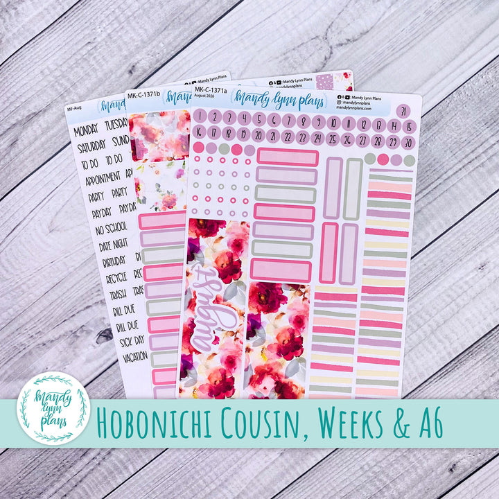 August 2026 or Any Month Monthly Kit || Hobonichi Cousin, Weeks, A6 || Vibrant Verbena || 371