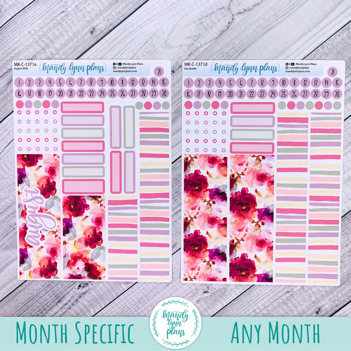 August 2026 or Any Month Monthly Kit || Hobonichi Cousin, Weeks, A6 || Vibrant Verbena || 371