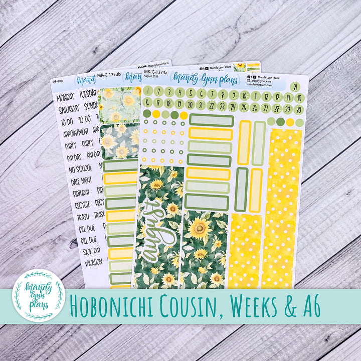August 2026 or Any Month Monthly Kit || Hobonichi Cousin, Weeks, A6 || Sunny Days || 373