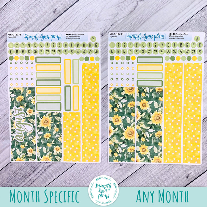 August 2026 or Any Month Monthly Kit || Hobonichi Cousin, Weeks, A6 || Sunny Days || 373