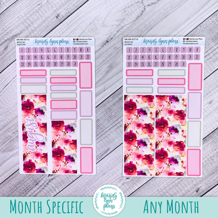 August 2026 or Any Month Monthly Kit || Wonderland 222 A5, B6, A6 || Vibrant Verbena || 371