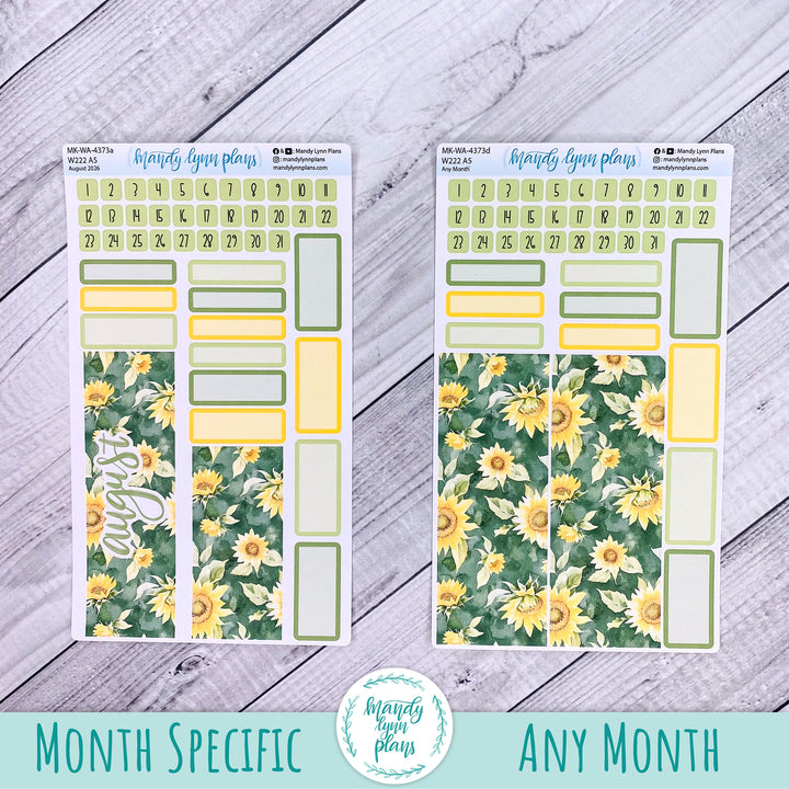 August 2026 or Any Month Monthly Kit || Wonderland 222 A5, B6, A6 || Sunny Days || 373
