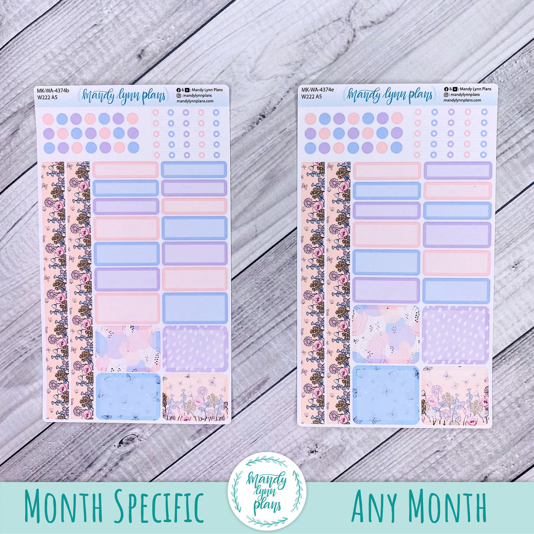 August 2026 or Any Month Monthly Kit || Wonderland 222 A5, B6, A6 || Fluttering Florals || 374