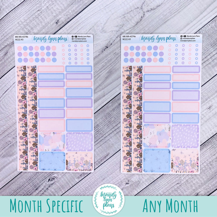 August 2026 or Any Month Monthly Kit || Wonderland 222 A5, B6, A6 || Fluttering Florals || 374