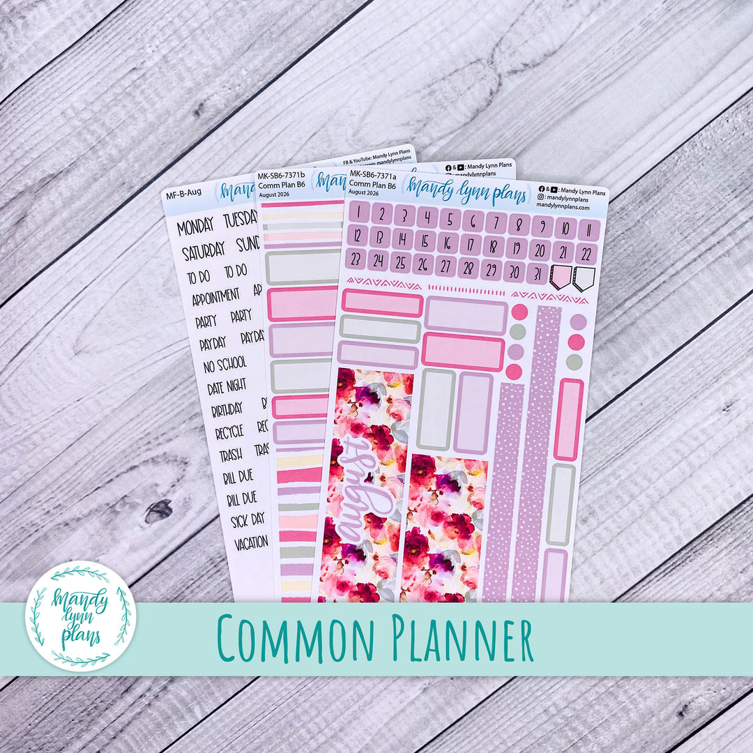 August 2026 or Any Month Monthly Kit || Sterling Ink A5, A5 Slim, B6, B6 Slim, N1, N2 Common Planner || Vibrant Verbena || 371
