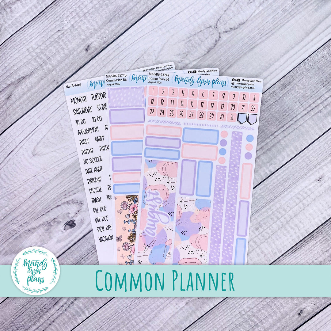August 2026 or Any Month Monthly Kit || Sterling Ink A5, A5 Slim, B6, B6 Slim, N1, N2 Common Planner || Fluttering Florals || 374