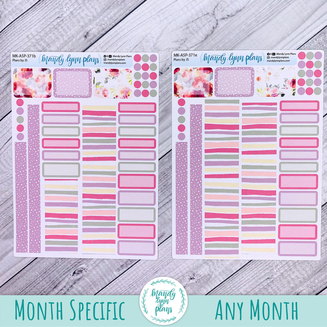 August 2026 or Any Month Monthly Kit || A5, B6, A6 Plans by Just Scribble || Vibrant Verbena || 371