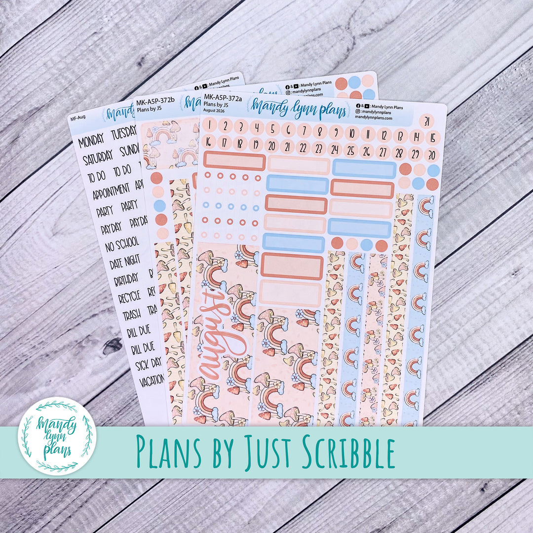 August 2026 or Any Month Monthly Kit || A5, B6, A6 Plans by Just Scribble || Whimsical Garden || 372