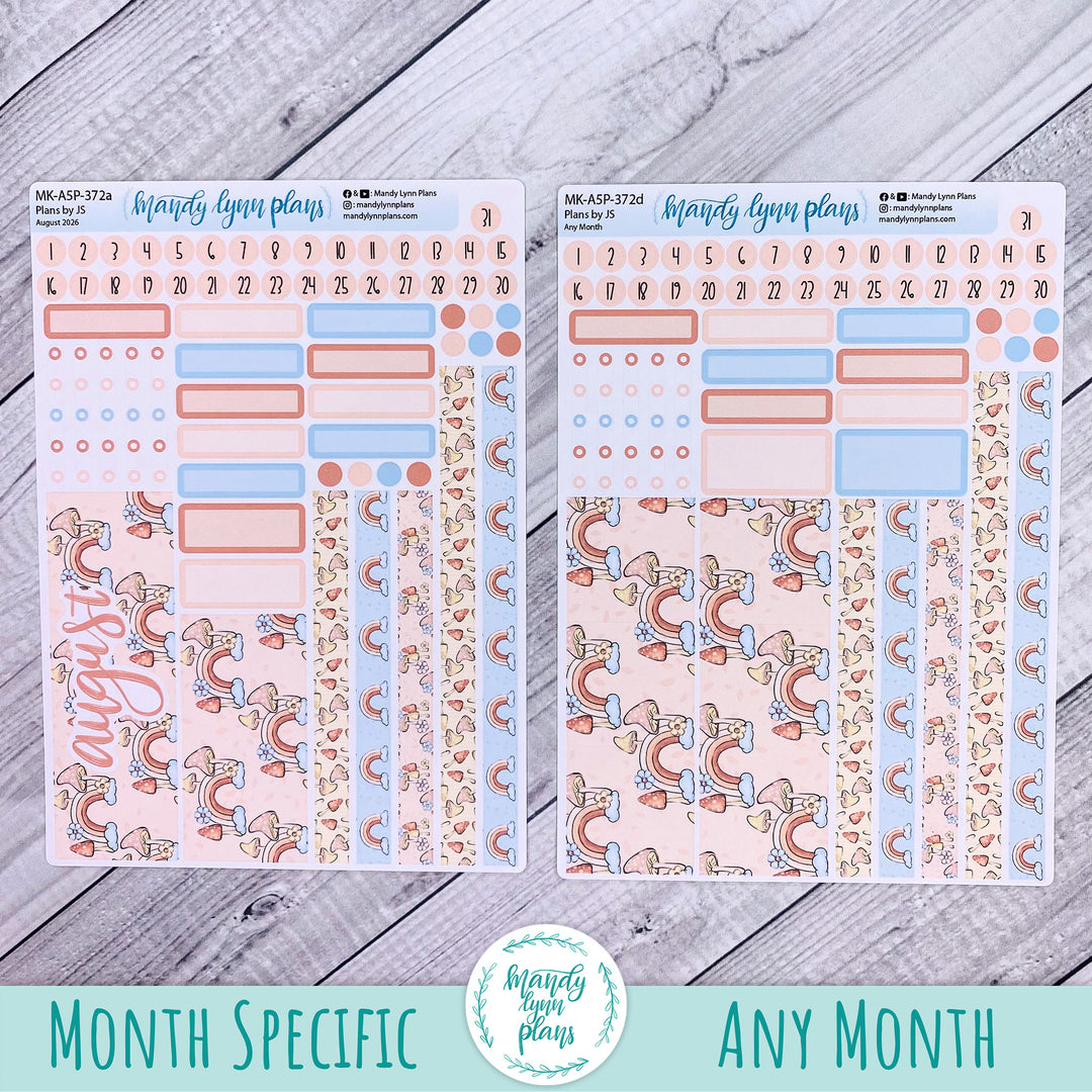 August 2026 or Any Month Monthly Kit || A5, B6, A6 Plans by Just Scribble || Whimsical Garden || 372