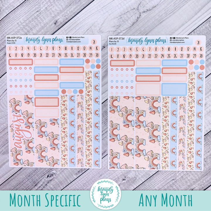 August 2026 or Any Month Monthly Kit || A5, B6, A6 Plans by Just Scribble || Whimsical Garden || 372
