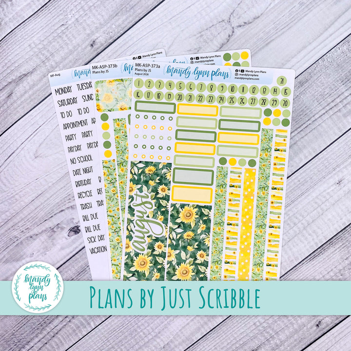 August 2026 or Any Month Monthly Kit || A5, B6, A6 Plans by Just Scribble || Sunny Days || 373
