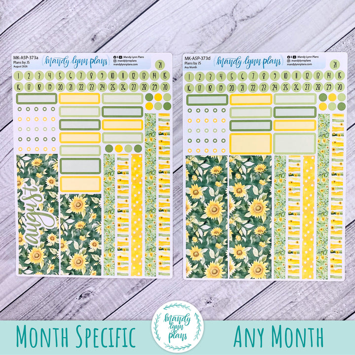 August 2026 or Any Month Monthly Kit || A5, B6, A6 Plans by Just Scribble || Sunny Days || 373