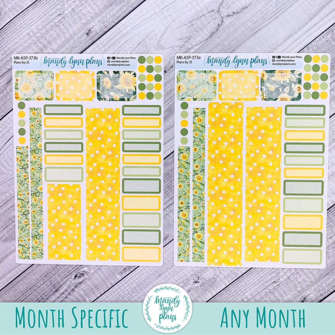 August 2026 or Any Month Monthly Kit || A5, B6, A6 Plans by Just Scribble || Sunny Days || 373