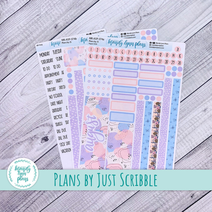 August 2026 or Any Month Monthly Kit || A5, B6, A6 Plans by Just Scribble || Fluttering Florals || 374