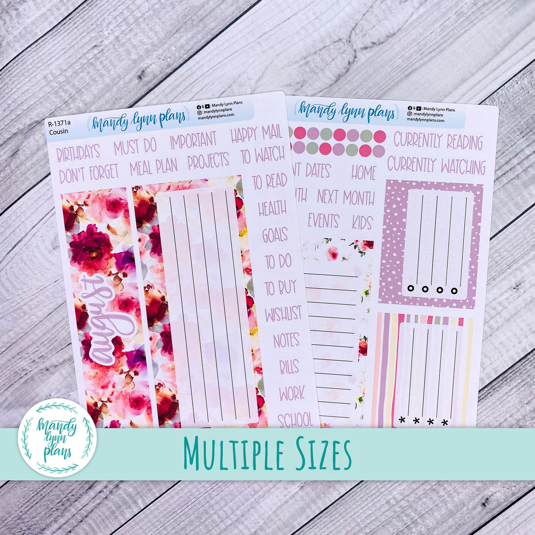 August Dashboard Kit || Hobonichi, Common Planner, Wonderland 222, Plans by Just Scribble || Vibrant Verbena || 371