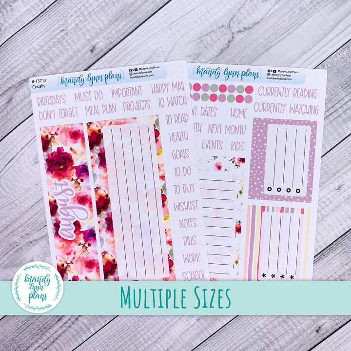 August Dashboard Kit || Hobonichi, Common Planner, Wonderland 222, Plans by Just Scribble || Vibrant Verbena || 371