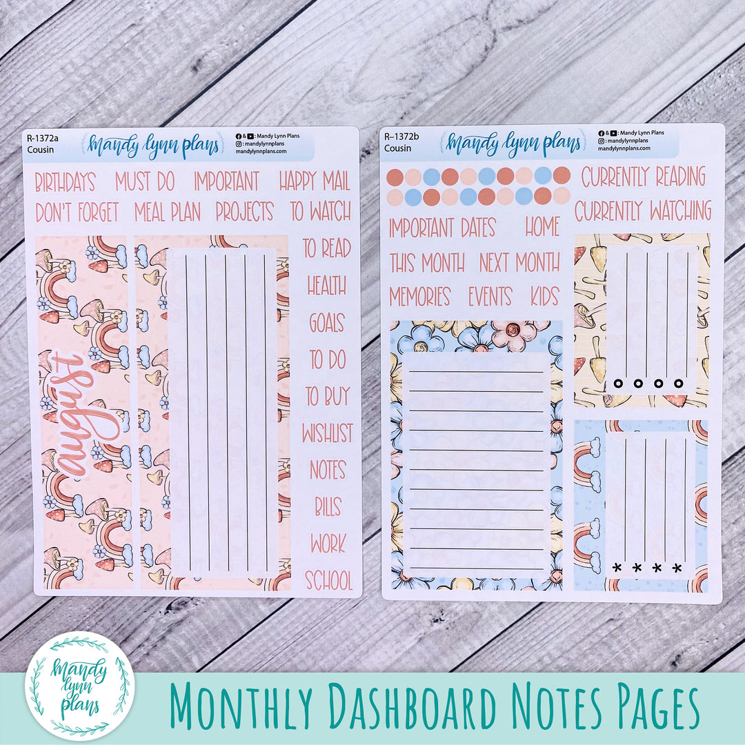 August Dashboard Kit || Hobonichi, Common Planner, Wonderland 222, Plans by Just Scribble || Whimsical Garden || 372