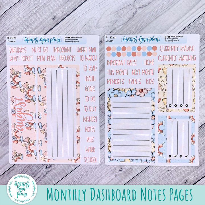 August Dashboard Kit || Hobonichi, Common Planner, Wonderland 222, Plans by Just Scribble || Whimsical Garden || 372