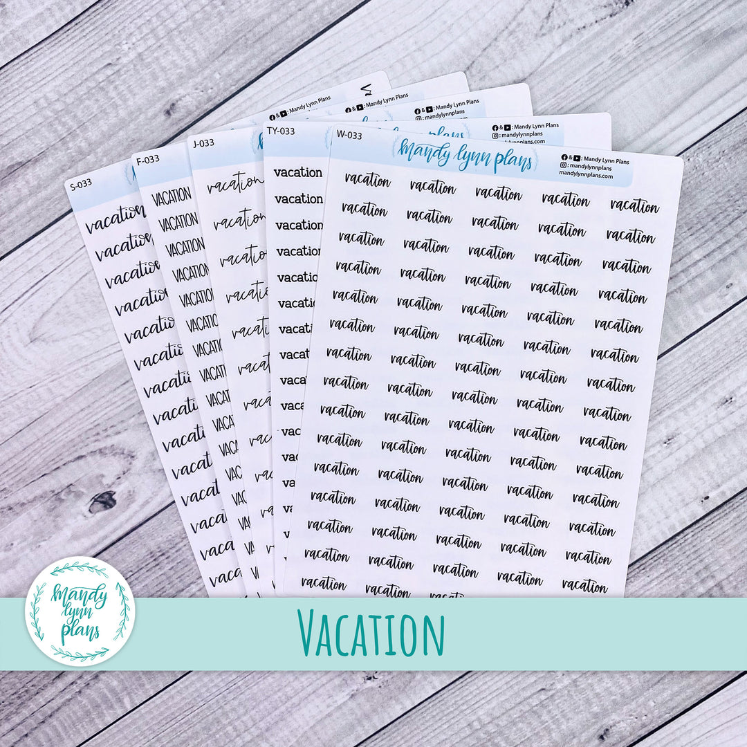 Vacation Scripts || 033