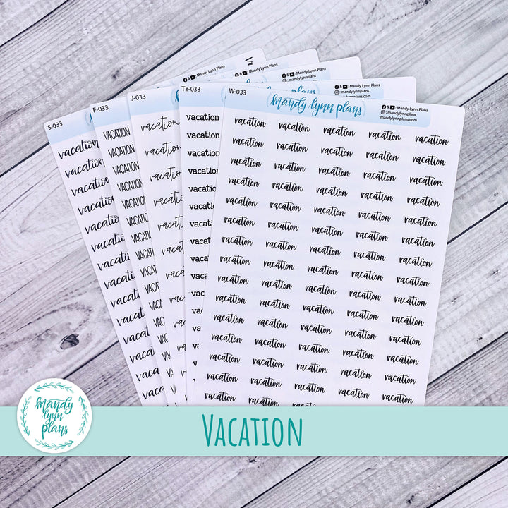 Vacation Scripts || 033