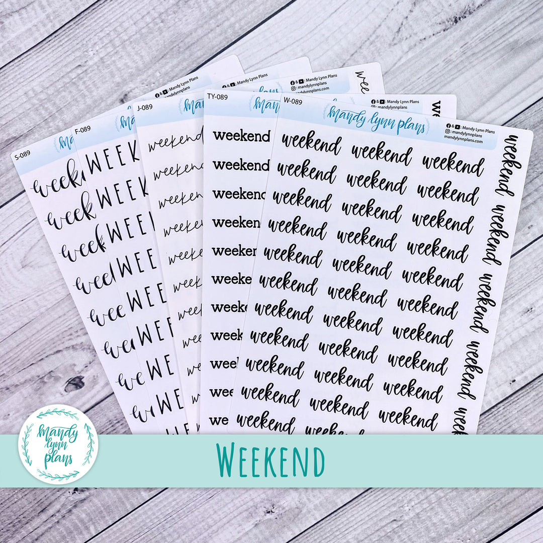 Weekend Scripts || 089