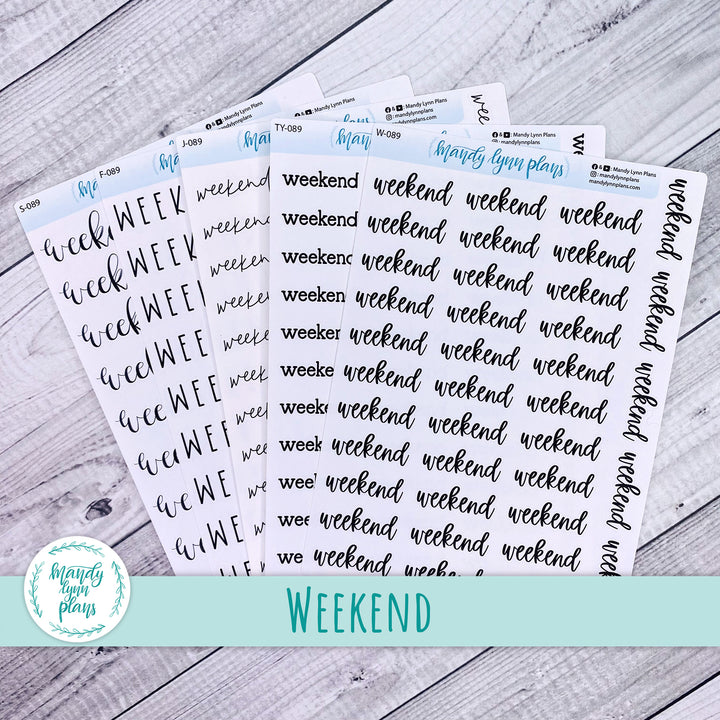 Weekend Scripts || 089