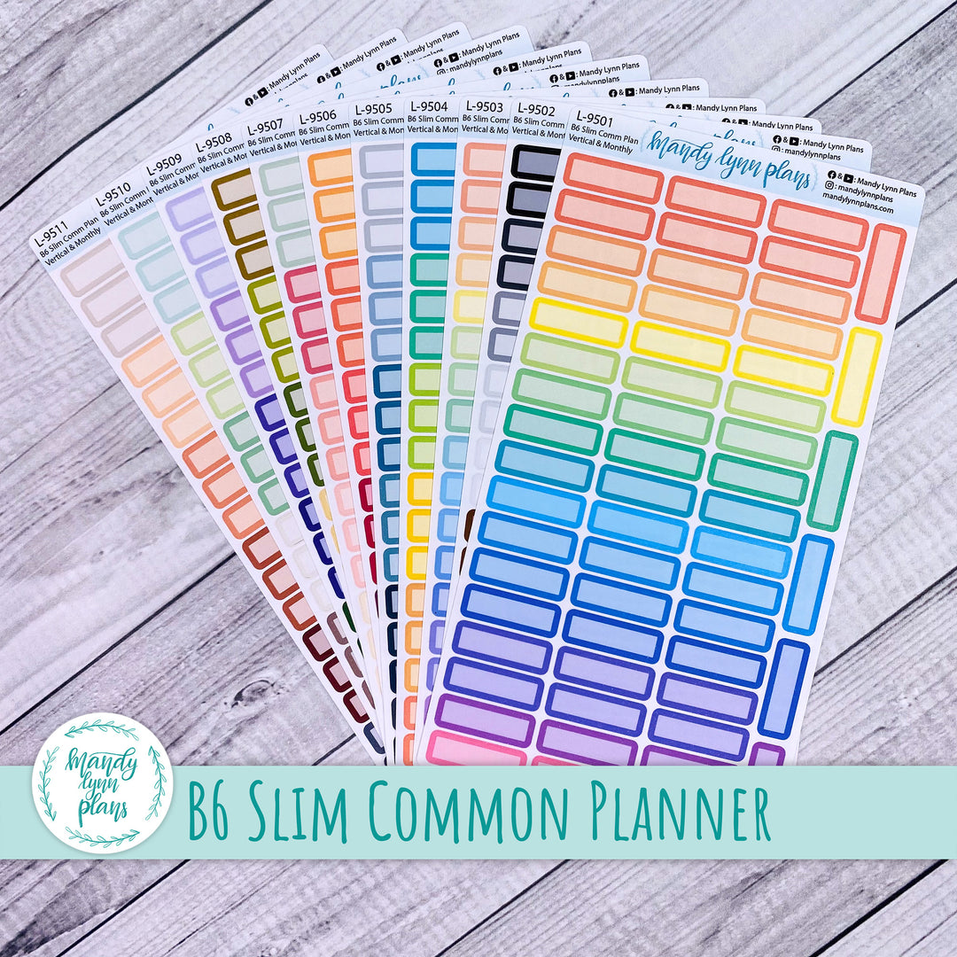 B6 Slim Common Planner || Skinny Labels