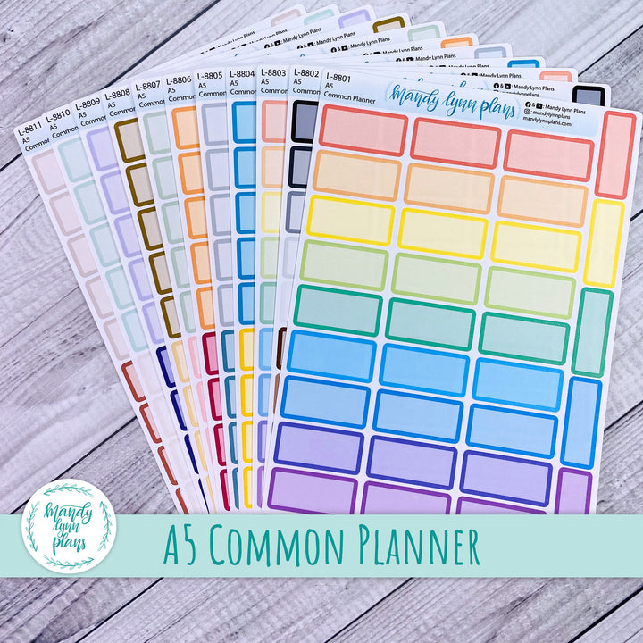 A5 Common Planner || Large Labels