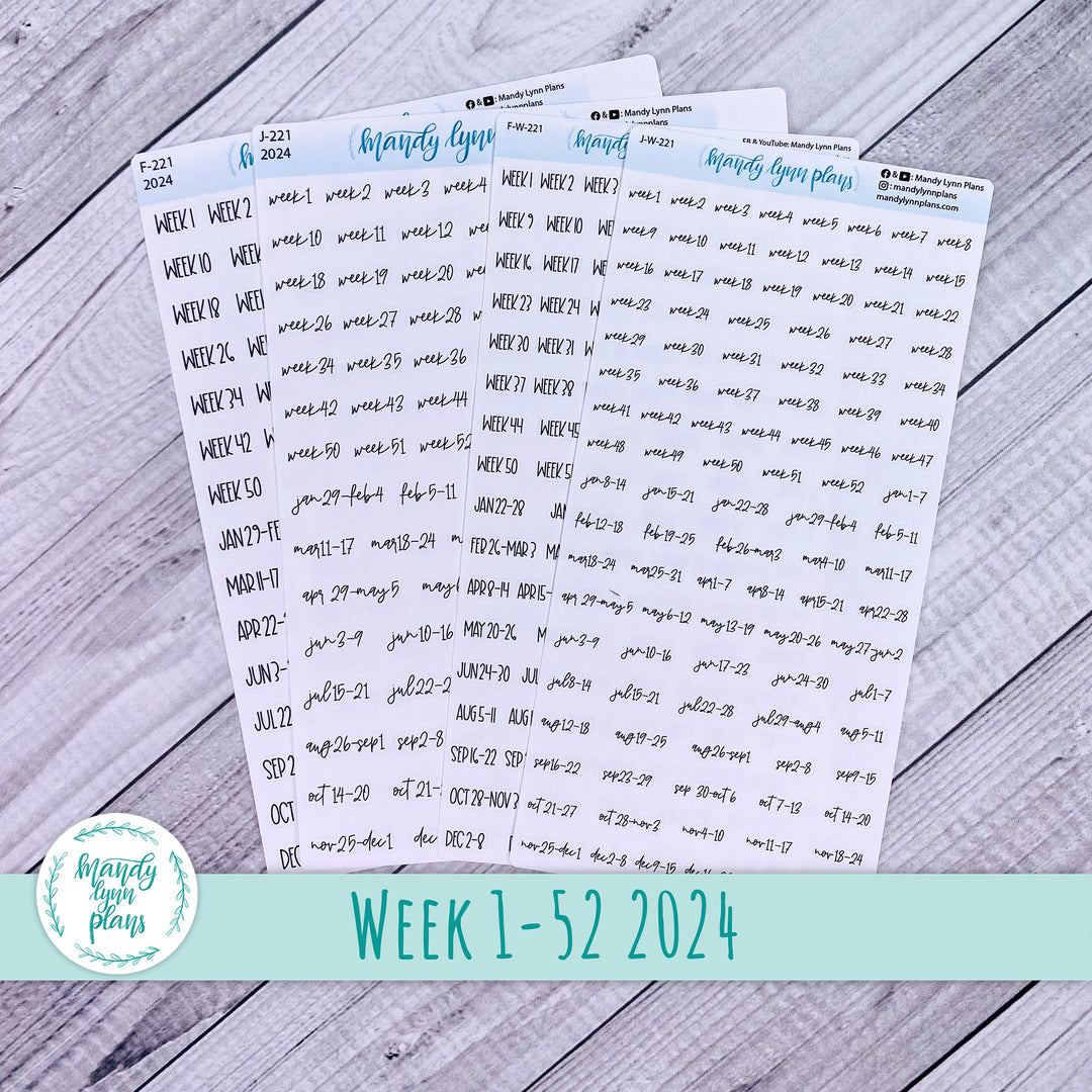 Week 1-52 2024 Yearly Scripts || Monday Start || 221