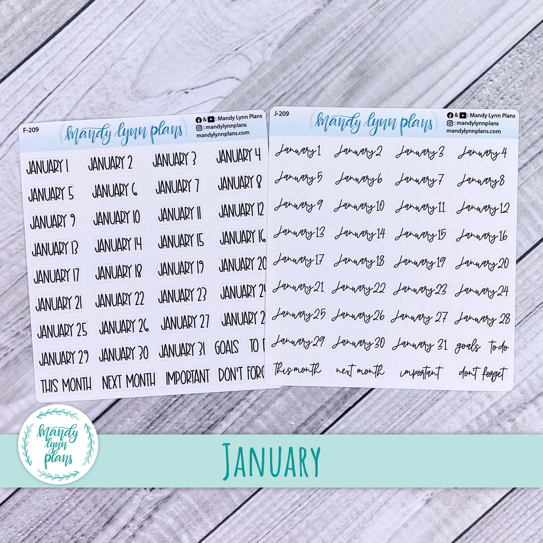 January-December Monthly Date Scripts