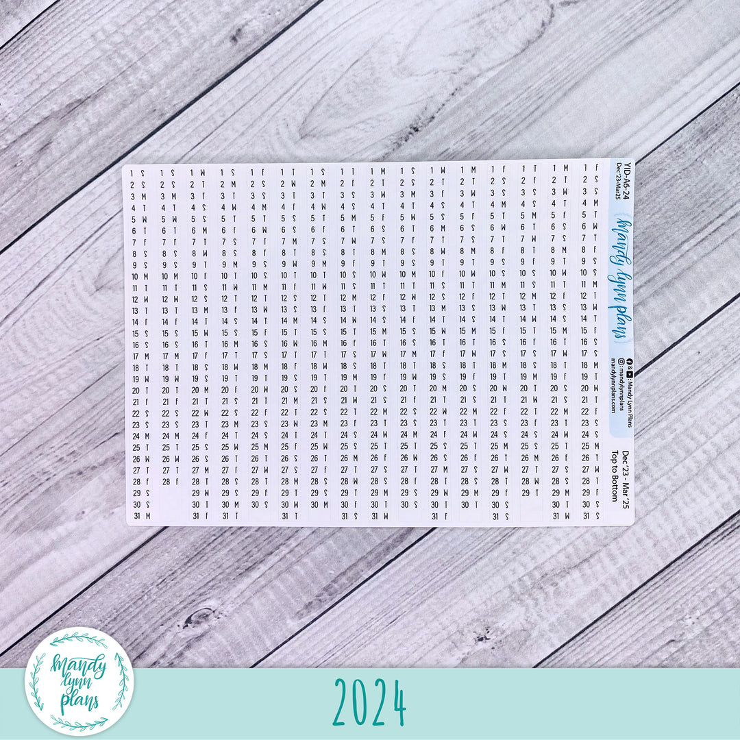 Yearly Index Number Day and Date Scripts || Hobonichi A6 English Planner