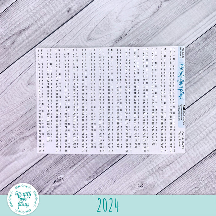 Yearly Index Number Day and Date Scripts || Hobonichi A6 English Planner