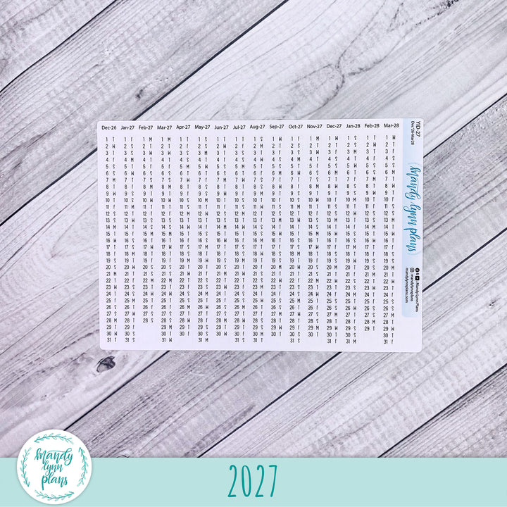 Yearly Index Number Day and Date Scripts || Hobonichi Cousin and A6