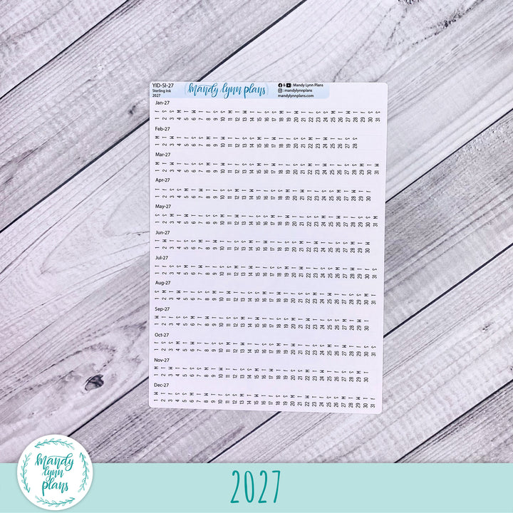 Sterling Ink Yearly Index Number Day and Date Scripts
