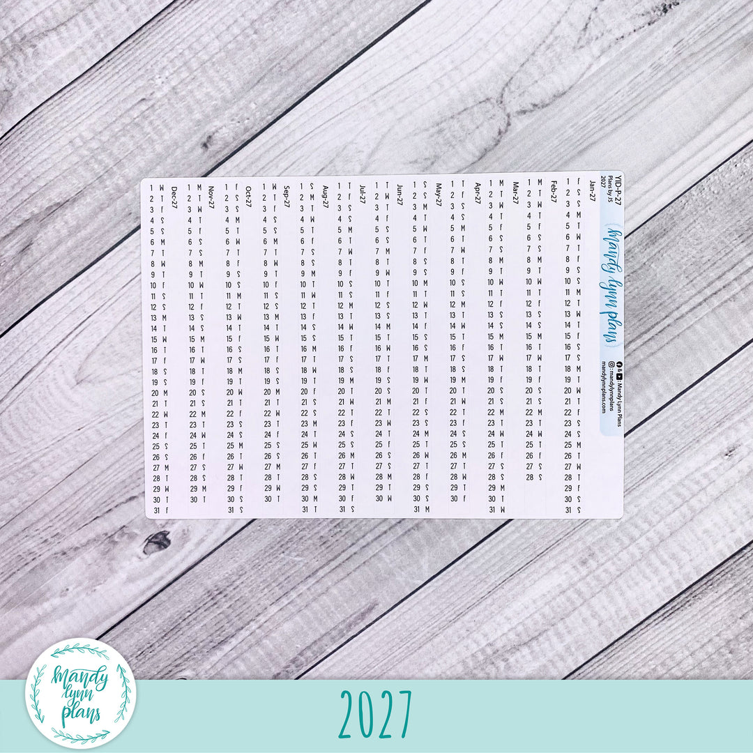 Yearly Index Number Day and Date Scripts || Plans by Just Scribble