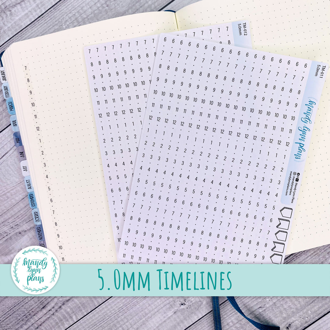 5.0mm Timeline Strips || Bullet Journal