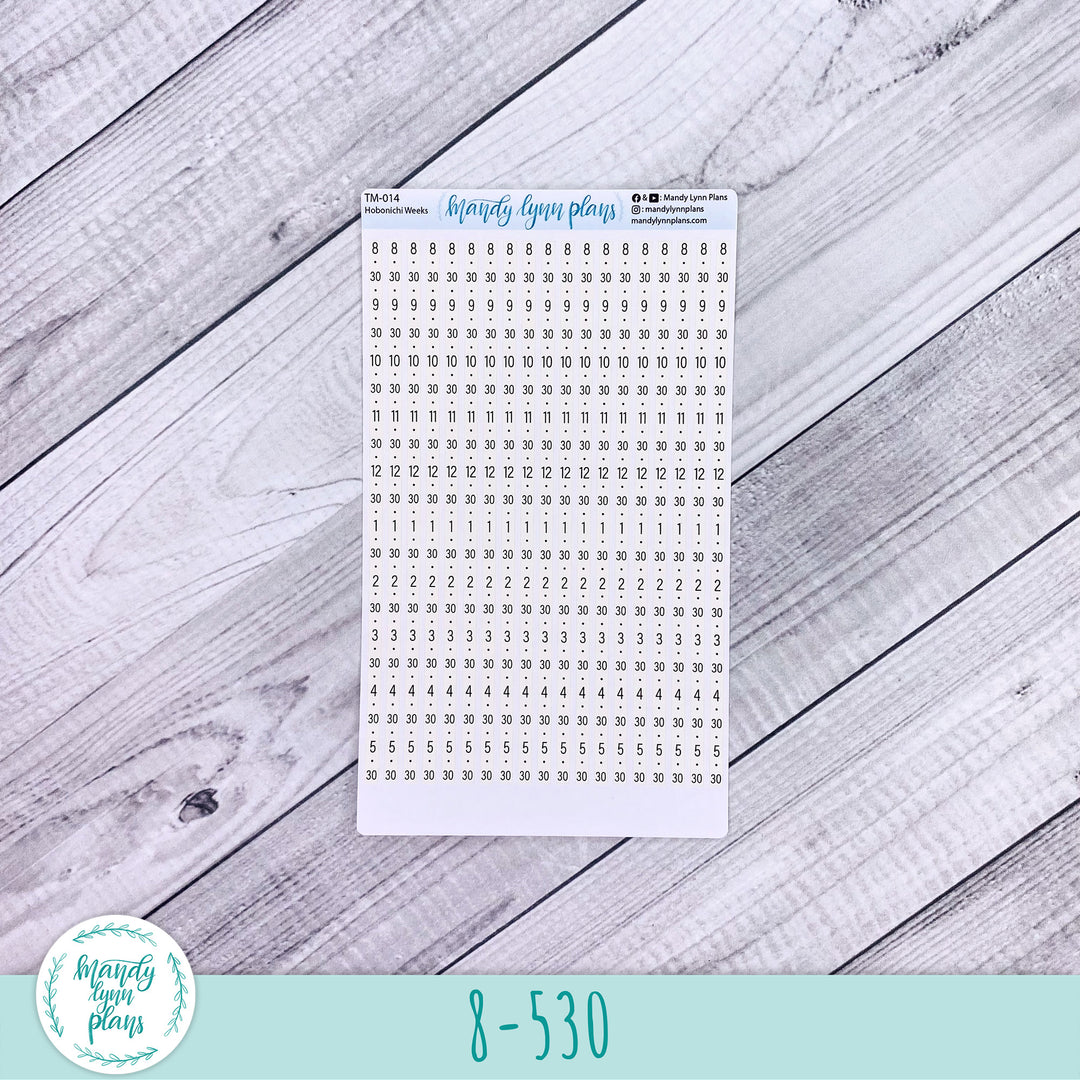 Hobonichi Weeks Timeline Strips || 5am-Midnight and 8am-5:30pm