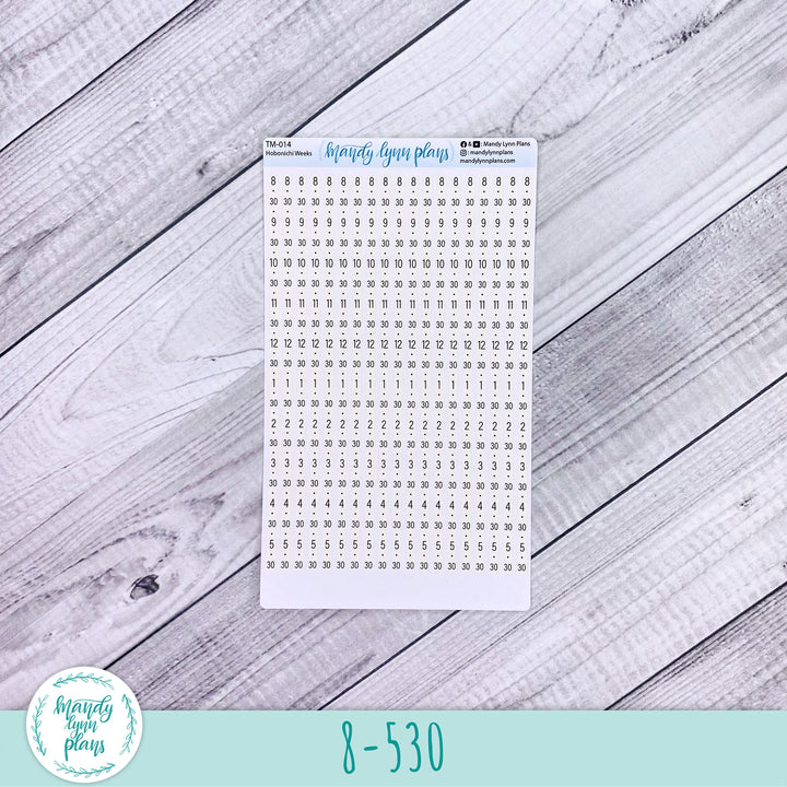Hobonichi Weeks Timeline Strips || 5am-Midnight and 8am-5:30pm