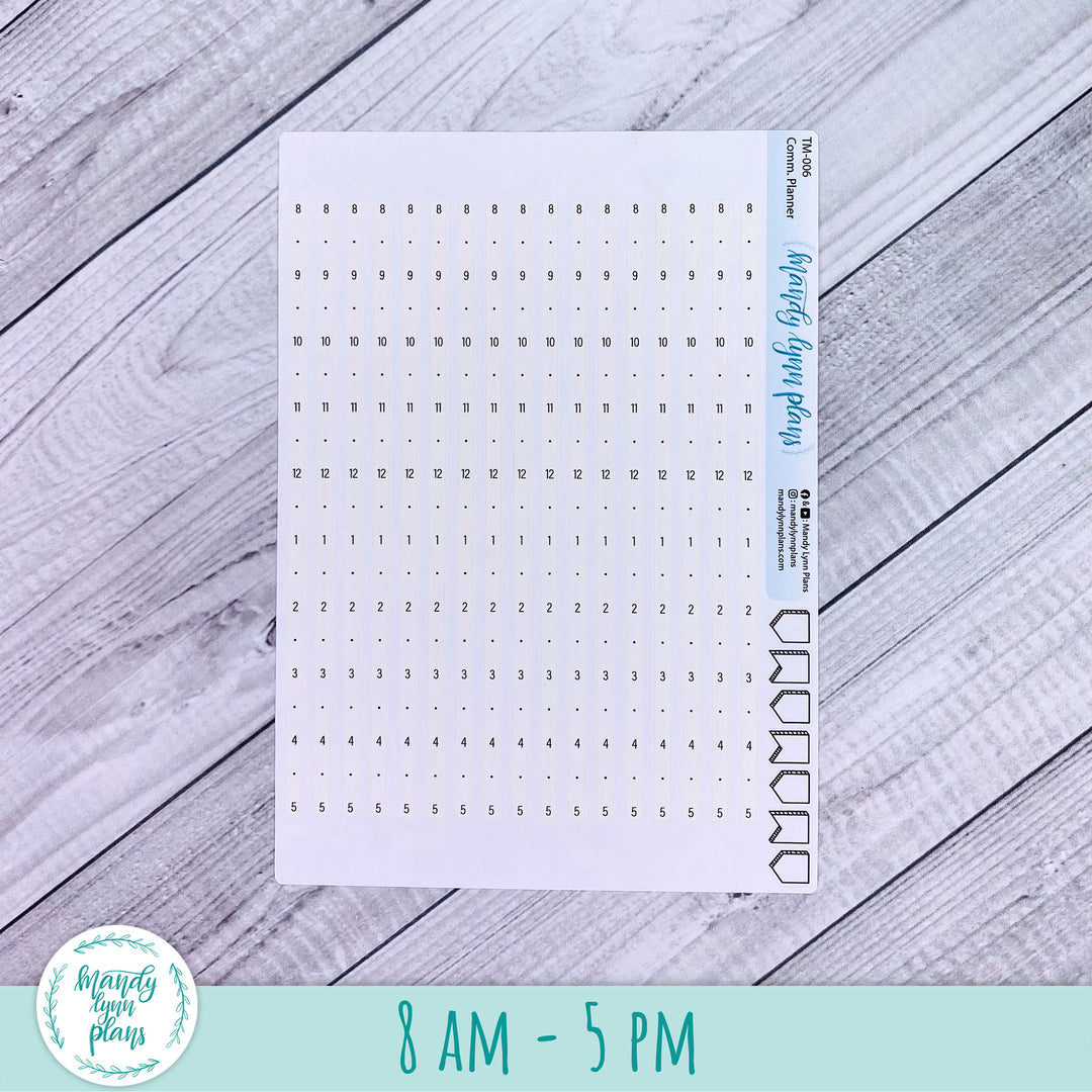 Common Planner Timeline Strips || 6am-Midnight and 8am-5pm