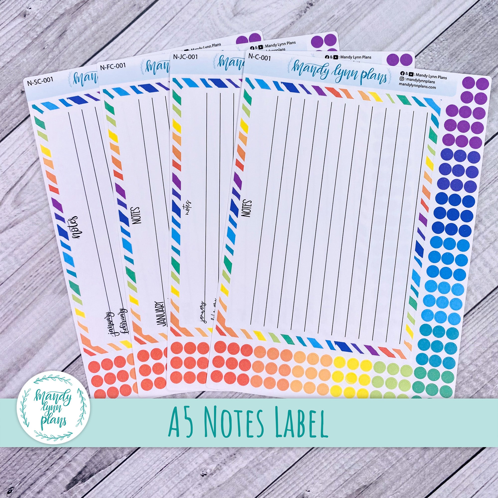 A5 Lined Notes Sticker – Mandy Lynn Plans