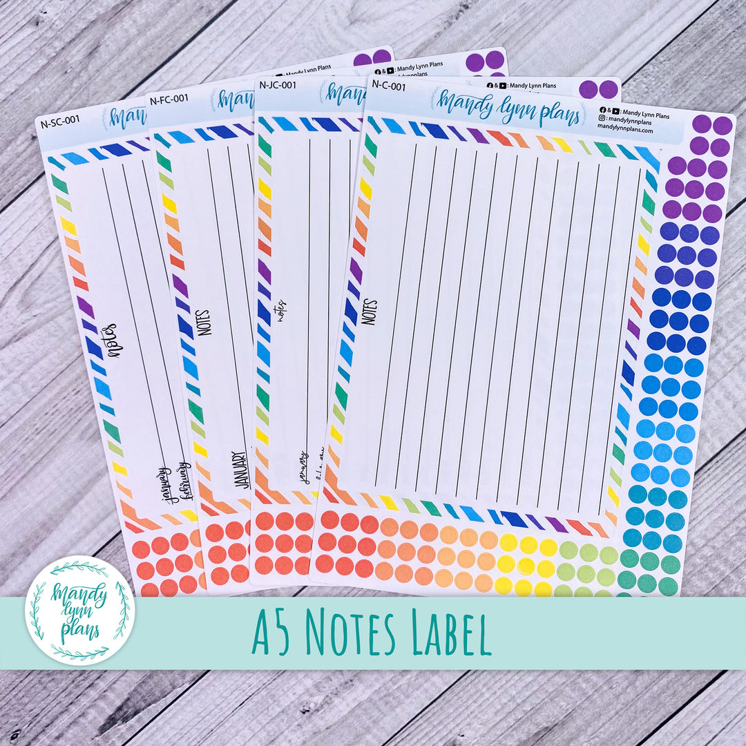 A5 Lined Notes Sticker