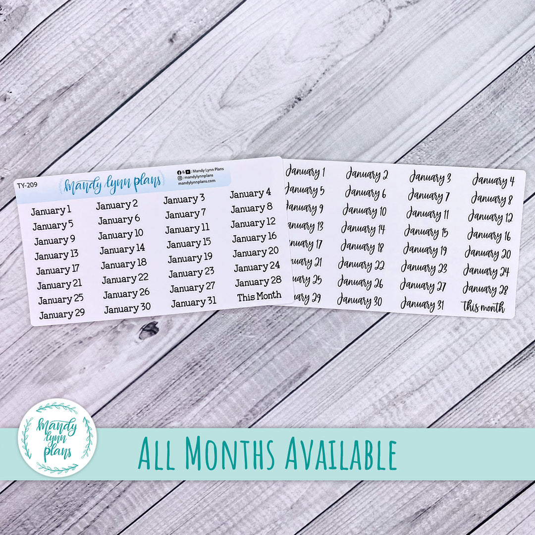 January-December Monthly Date Scripts Part 2